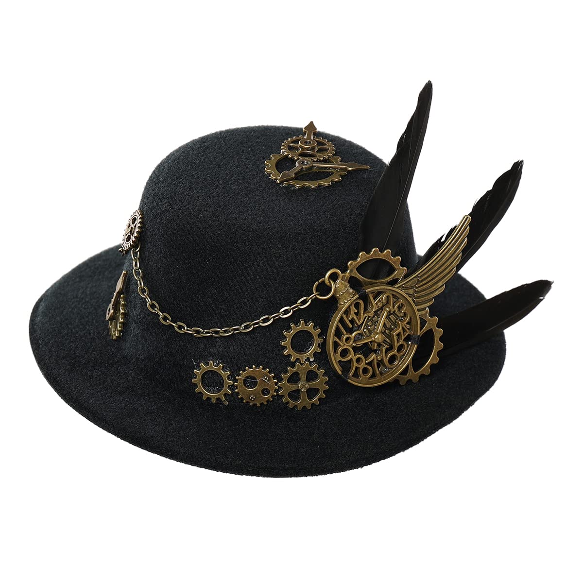 BPURB Steampunk Accessories Mini Top Hat for Women Headband Halloween Cosplay Costume (Style-5)
