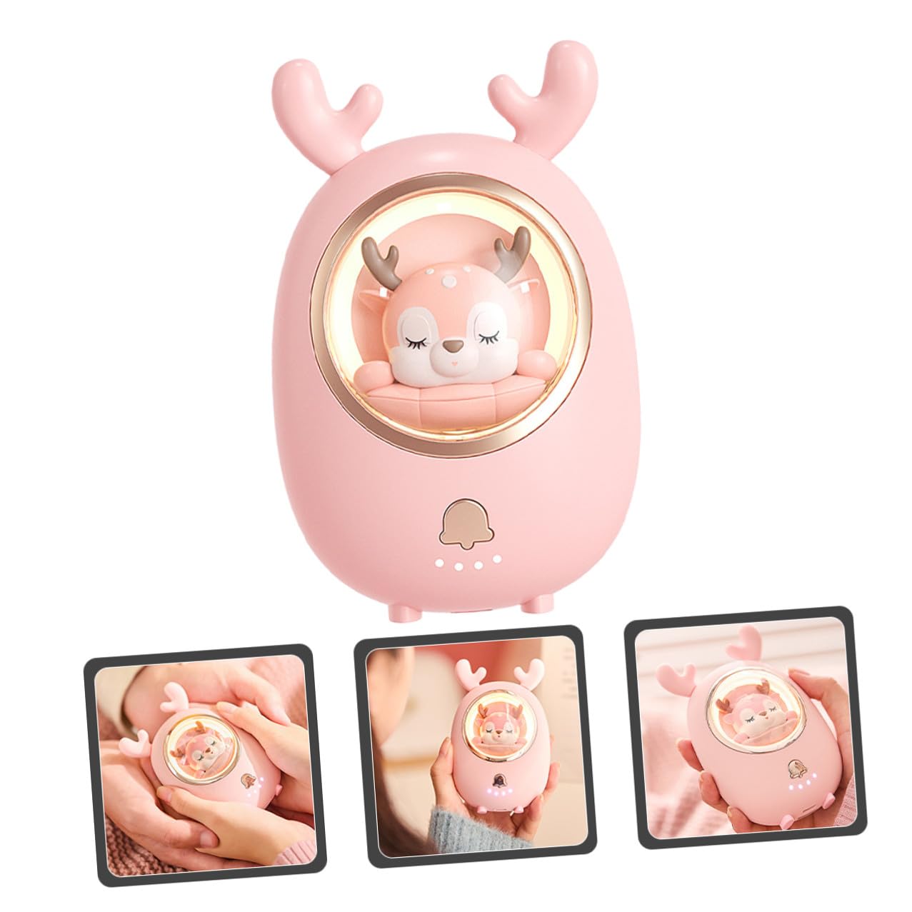 Gatuida Scaldamani USB Ricaricabile Portatile a Forma di Cartone Animato Funzione Power Bank Mini Scaldamani Riutilizzabile per Donne Regalo Pratico per Uso Quotidiano e Viaggi