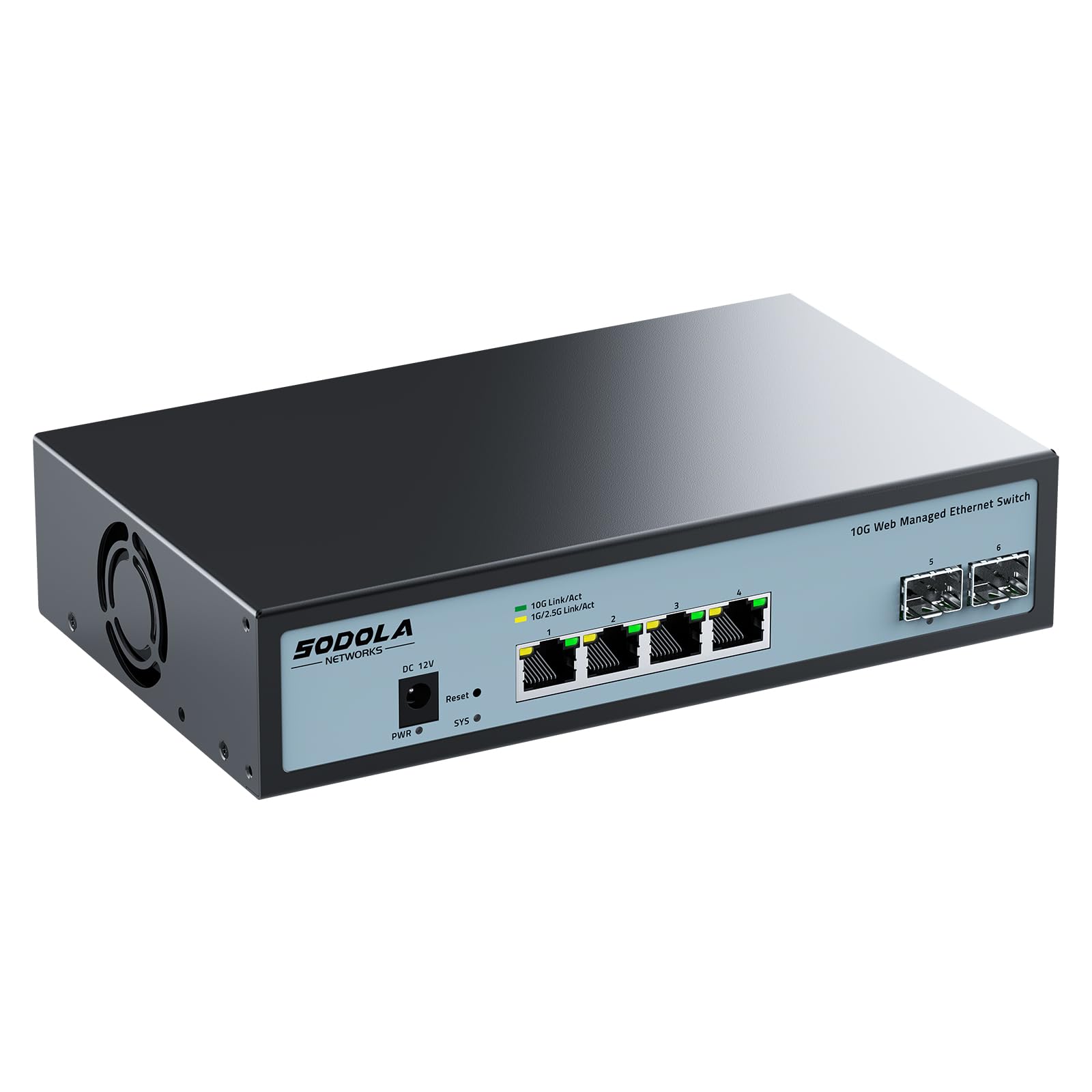 Sodola 10Gbps スイッチングハブ LWX-106S/N Amazon.co.jp: Sodola 10gbps スイッチングハブ 6ポート（4x10G RJ45と