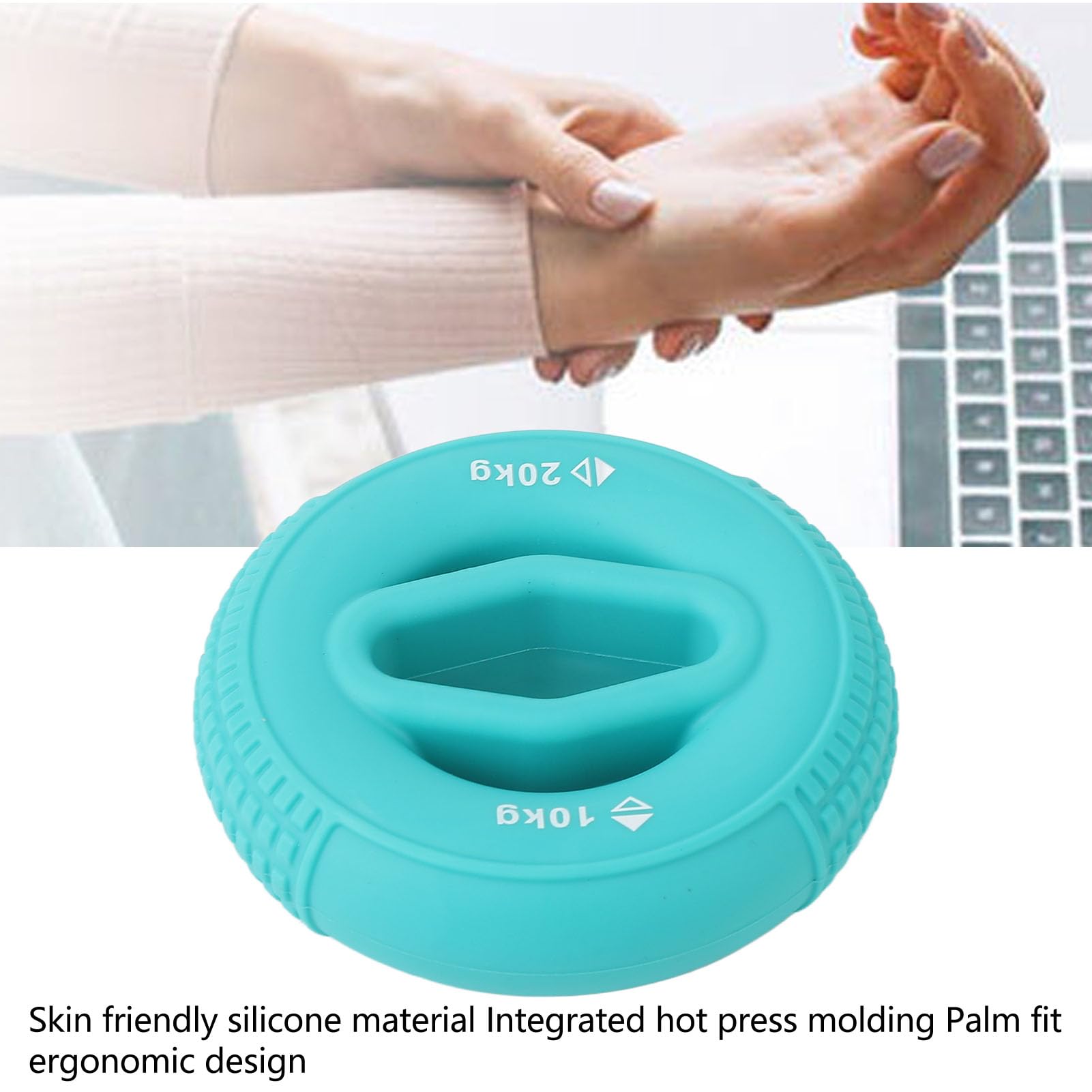 Srliya Anello per Allenatore della Forza della Presa in Silicone Comodo Rinforzo Dell'avambraccio per L'allenamento del Polso della Mano Verde Erba 10-20 Kg