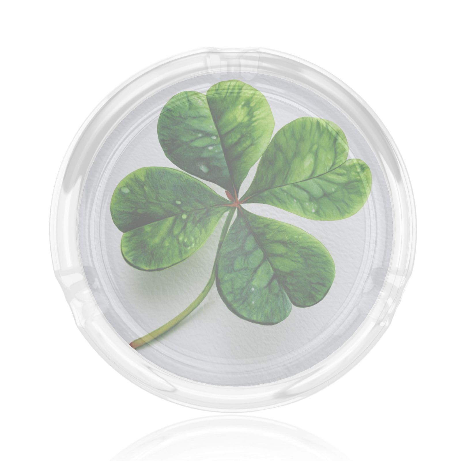 Four Leaf Clover Watercolor Glass Ashtray For Cigarettes Ash Trays Case For Home Office Decor