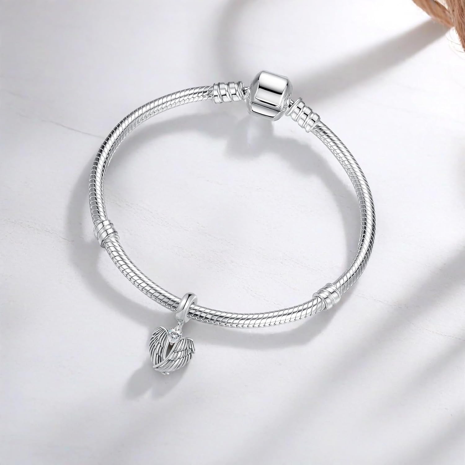 Guardian Angel Wings Charm 12 Heart Birthstone Bead Compatible With Pandora Bracelet Women Present - Image 2