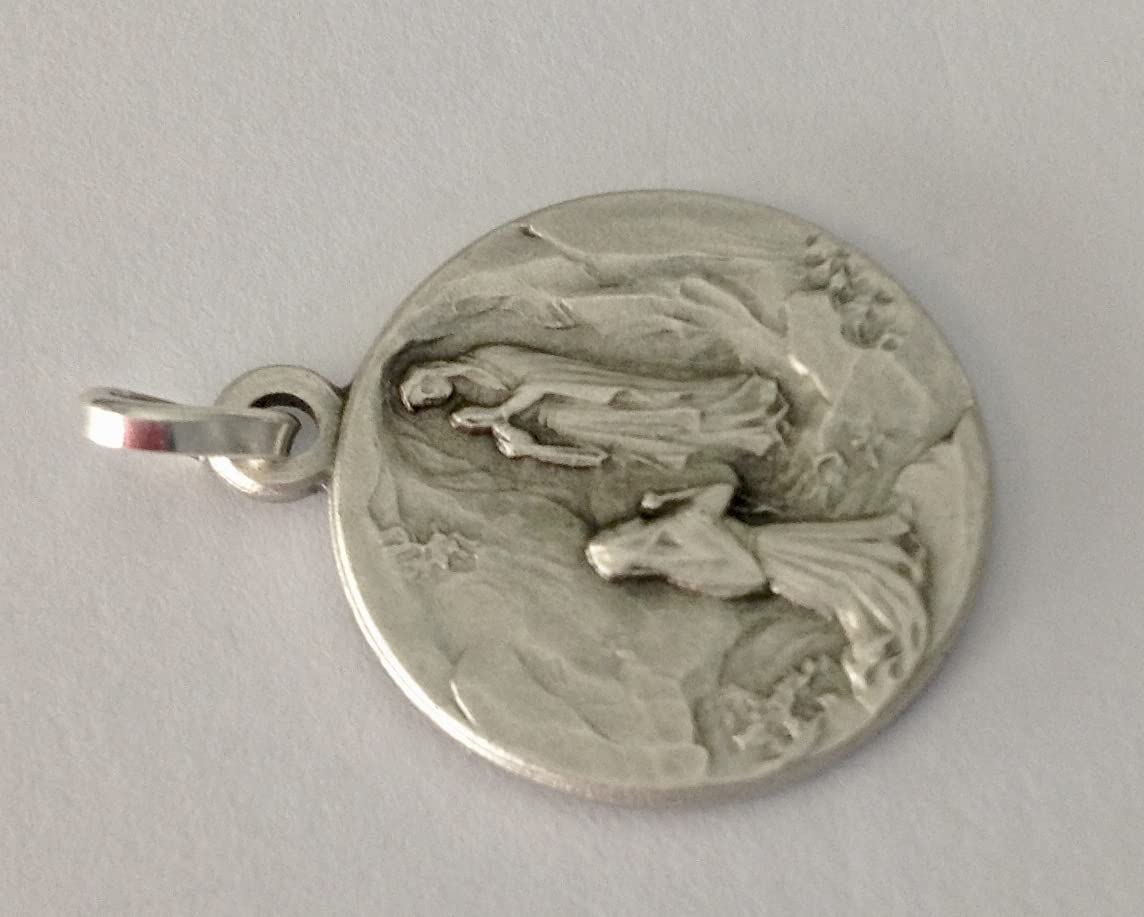 I G J MEDAGLIA MADONNA DI LOURDES IN ARGENTO 925-100% MADE IN ITALY - LE MEDAGLIE DEI SANTI PATRONI