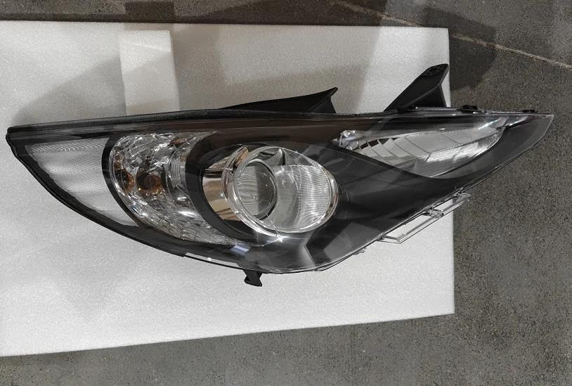 Genérico Luces Circulación Diurna Para Hyundai Para Sonata Faro 2011-2014 DRL Luz Delantera Coche Señal Giro Dinámica Lente LED Sin Bombillas Juego Reparación Faro(Black ClearCorner)