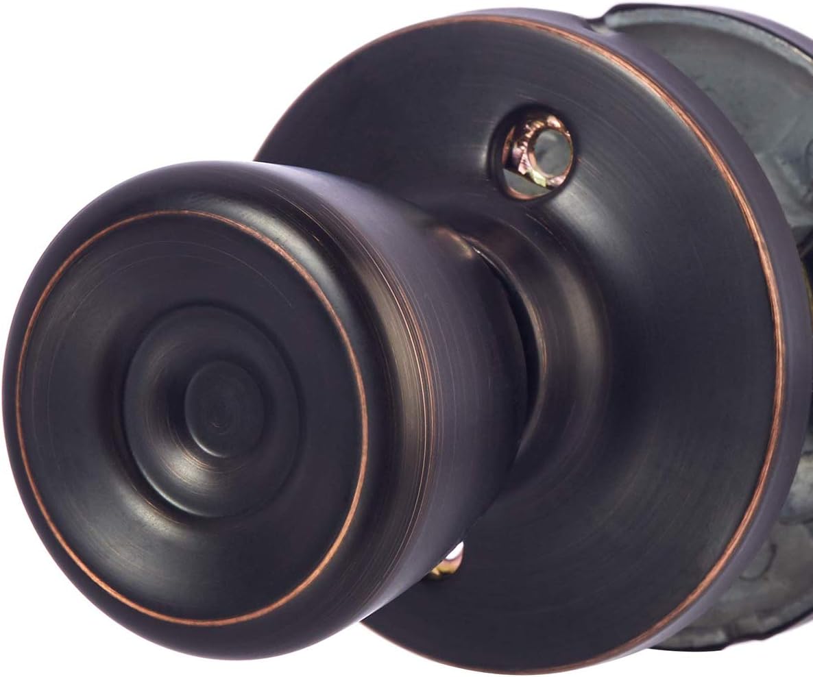 Amazon Basics Closet Door Knob, Bell, Oil Rubbed Bronze