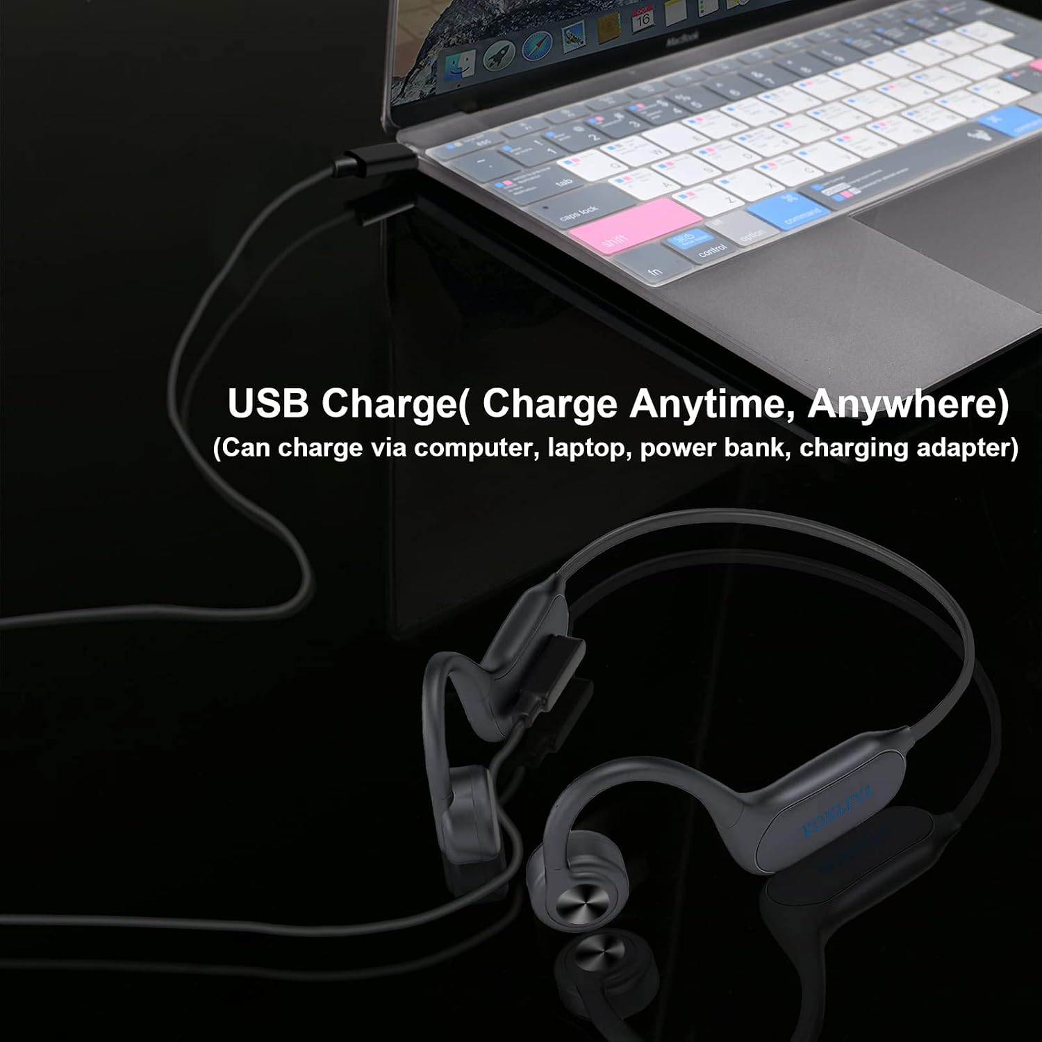 Headphones charging via USB cable