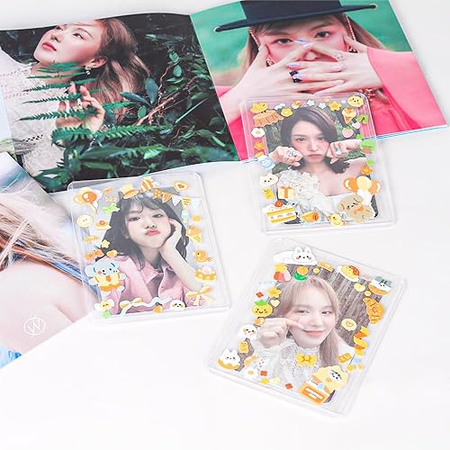 Miniatura 7 de Baskiss Paquete de 85 soportes para tarjetas fotográficas Kpop y kit de decoración de calcomanías, incluye 15 cargadores superiores duros, 50 fundas