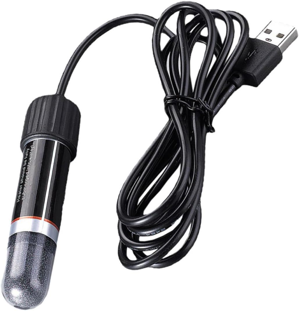 VALICLUD Mini USB Aquarium Heater for Small Fish Tanks and Desktop Aquariums 10w Quartz Glass Constant Temperature Heater with Intelligent Temperature Control System Below 25l