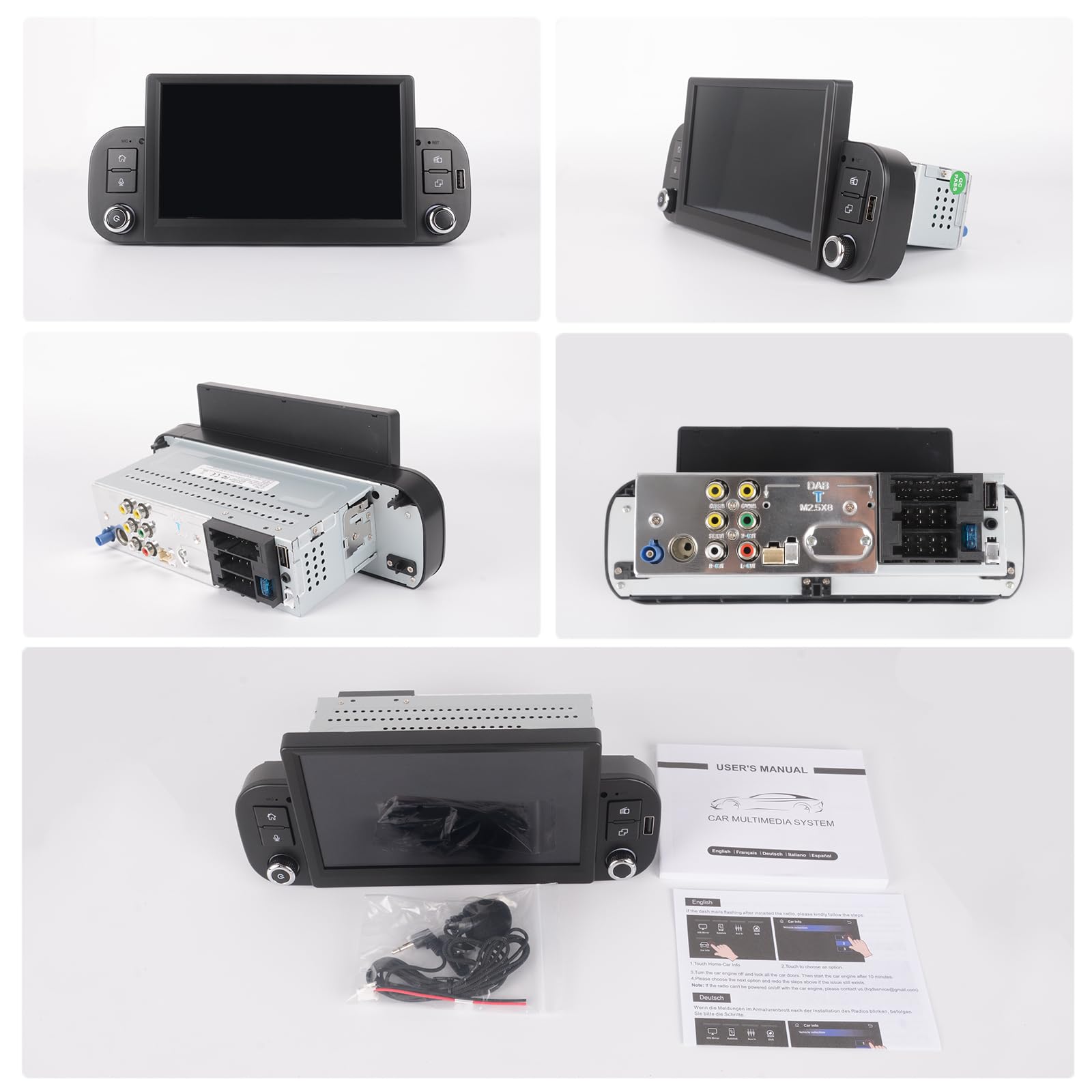 Autoradio Linux Plug & Play con Connettore Originale per Fiat Panda 2013-2025, Wireless CarPlay Android Auto, Bluetooth Vivavoce, RDS, FM/AM, USB