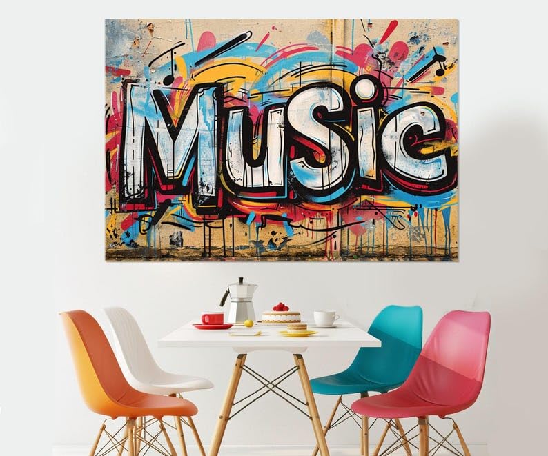 Affiches et impressions musicales graffiti déco murale moderne format 50x70