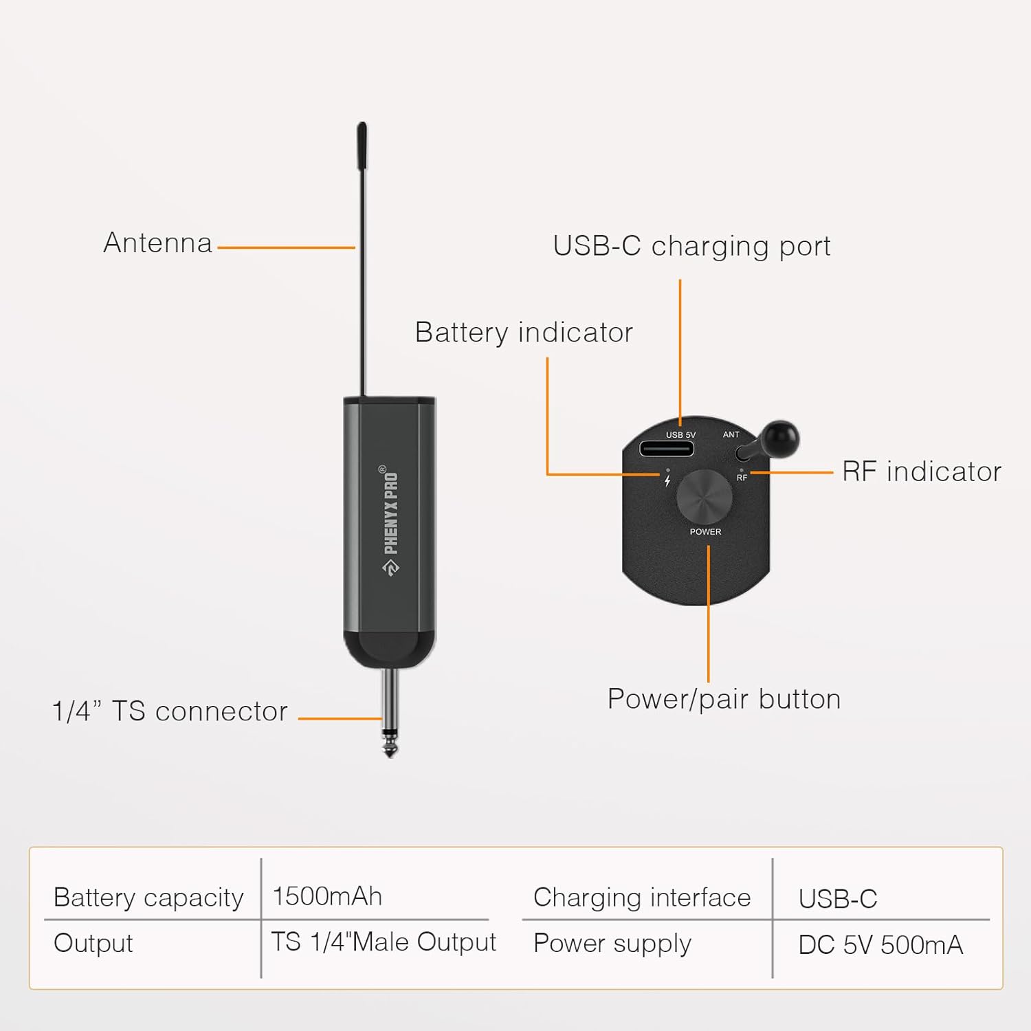 Phenyx Pro Dual Digital Wireless Microphone System PDP-2-1H1B Bundle with Portable Wireless Receiver PWR-P-900