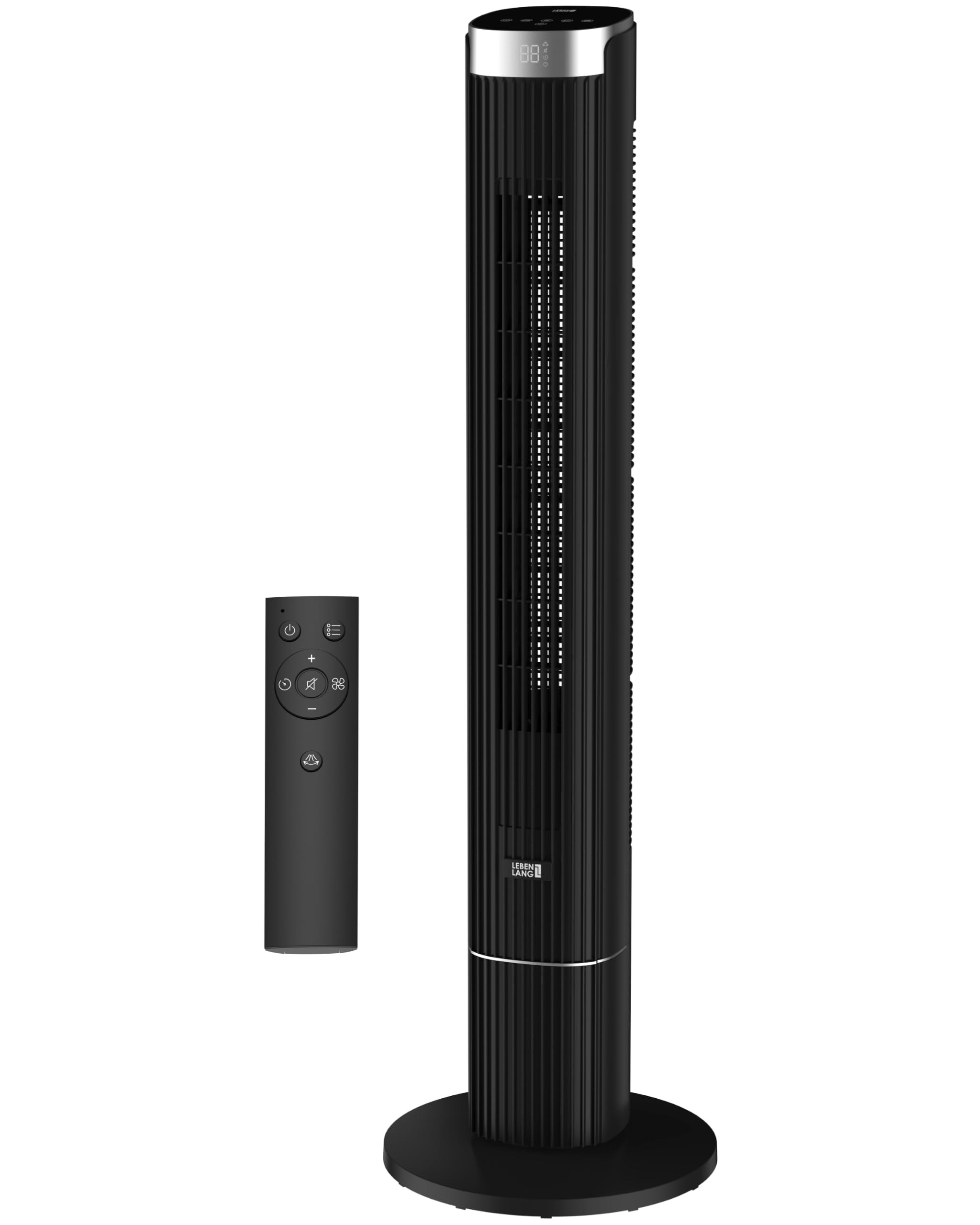 LEBENLANG Turmventilator Sehr Leise 19,8 dB(A) - 4 Modi & 90° Oszillation | Ventilator Leise Schlafzimmer Ventilator mit Kühlung Standventilator Ventilatoren Air Cooler Tower Fan I 12 Geschwindigkeiten