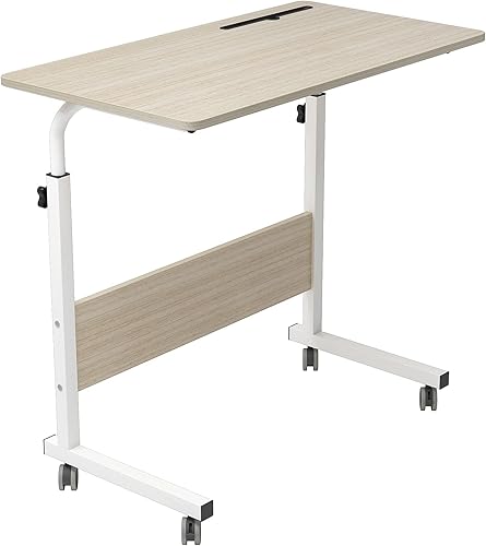 Miniatura 59 de SogesGame Mesa auxiliar de 31.5 pulgadas con ruedas, mesa auxiliar de aperitivos con ruedas, mesa auxiliar móvil fácil de montar para laptop, roble,