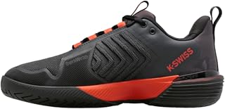 K-Swiss Performance Men's Ultrashot 3 Tennis Shoe, Asphalt/Jet Black/Spicy Orange, 10 UK