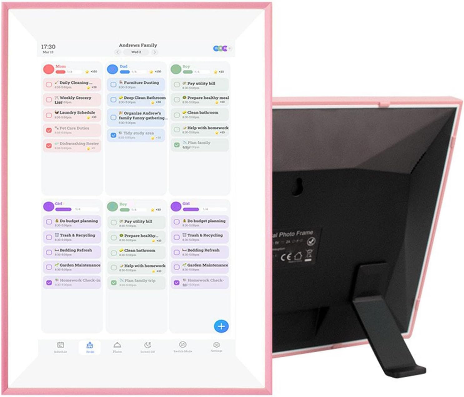 10.1 Inch Digital Calendar & Chore Chart, HD Touchscreen Interactive Display Smart Family Planner, Wall and Desk Mountable, for Your Calendar
