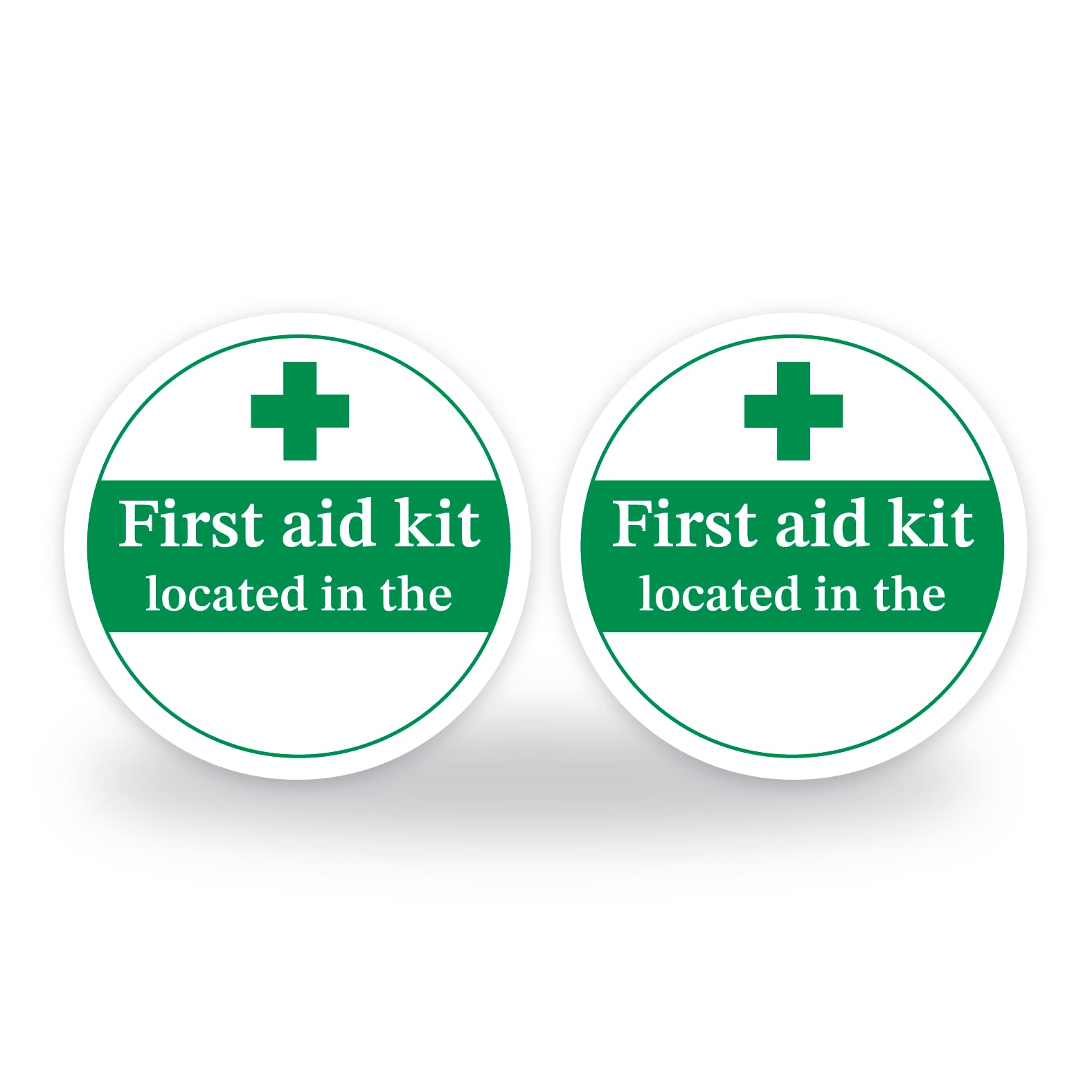 Set of 6 First aid kit located Safety Signs, 95mm Waterproof Indoor/Outdoor Stickers