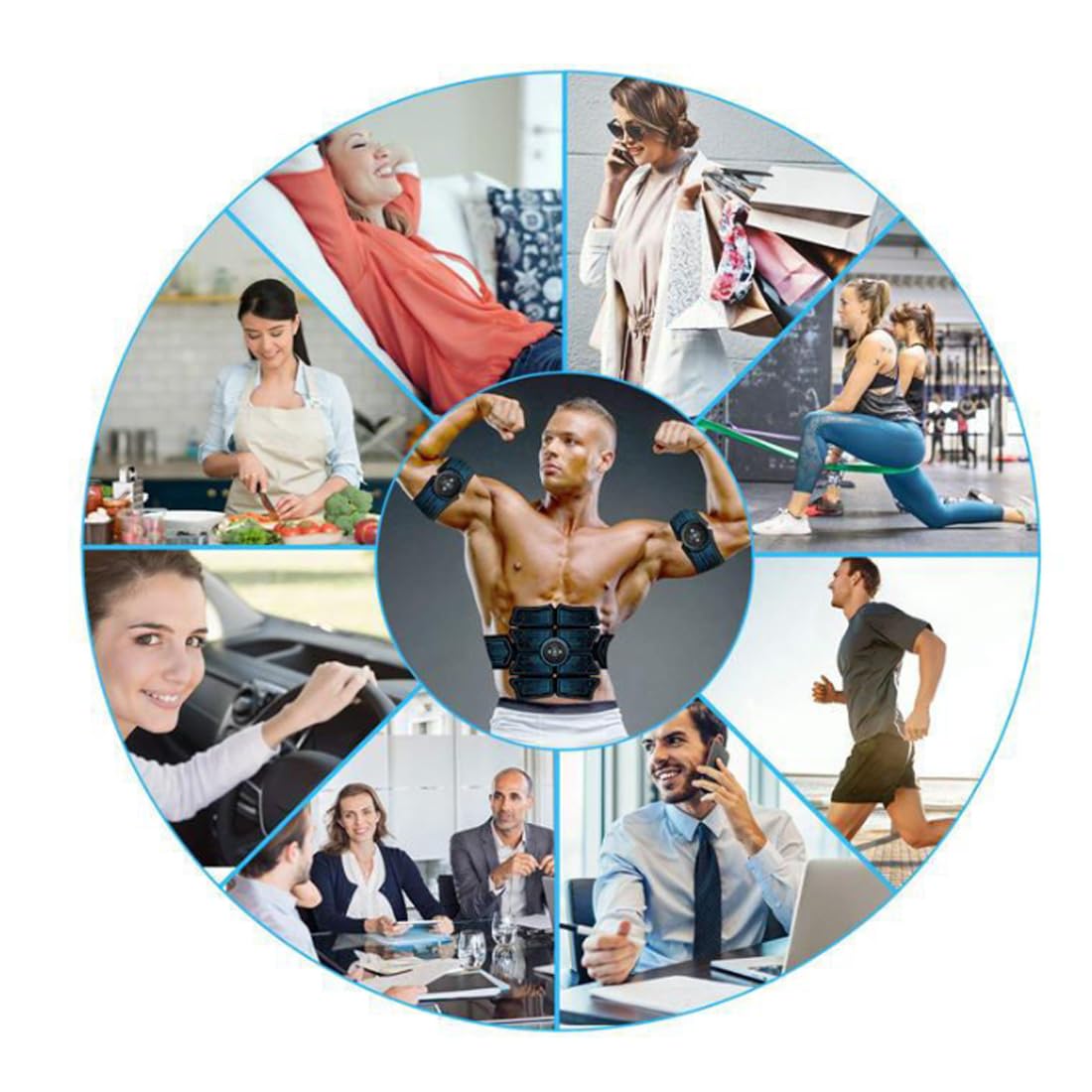Générique Abviberi Ceinture Electrostimulation, Stimulateur Abdominal Abviberi, Ceinture De Stimulation Musculaire électronique Rechargeable avec 6 Modes Et 10 Niveaux pour Hommes Et Femmes