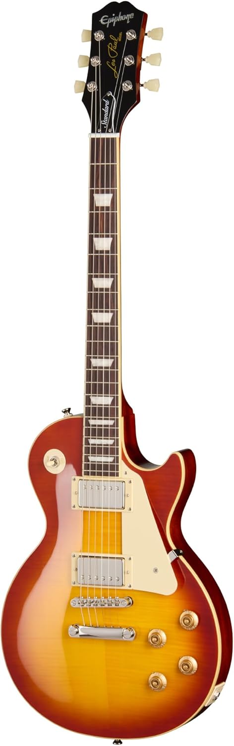 Epiphone Inspired by Gibson Les Paul Standard 50s Figured, Washed Cherry Sunburst with Bag