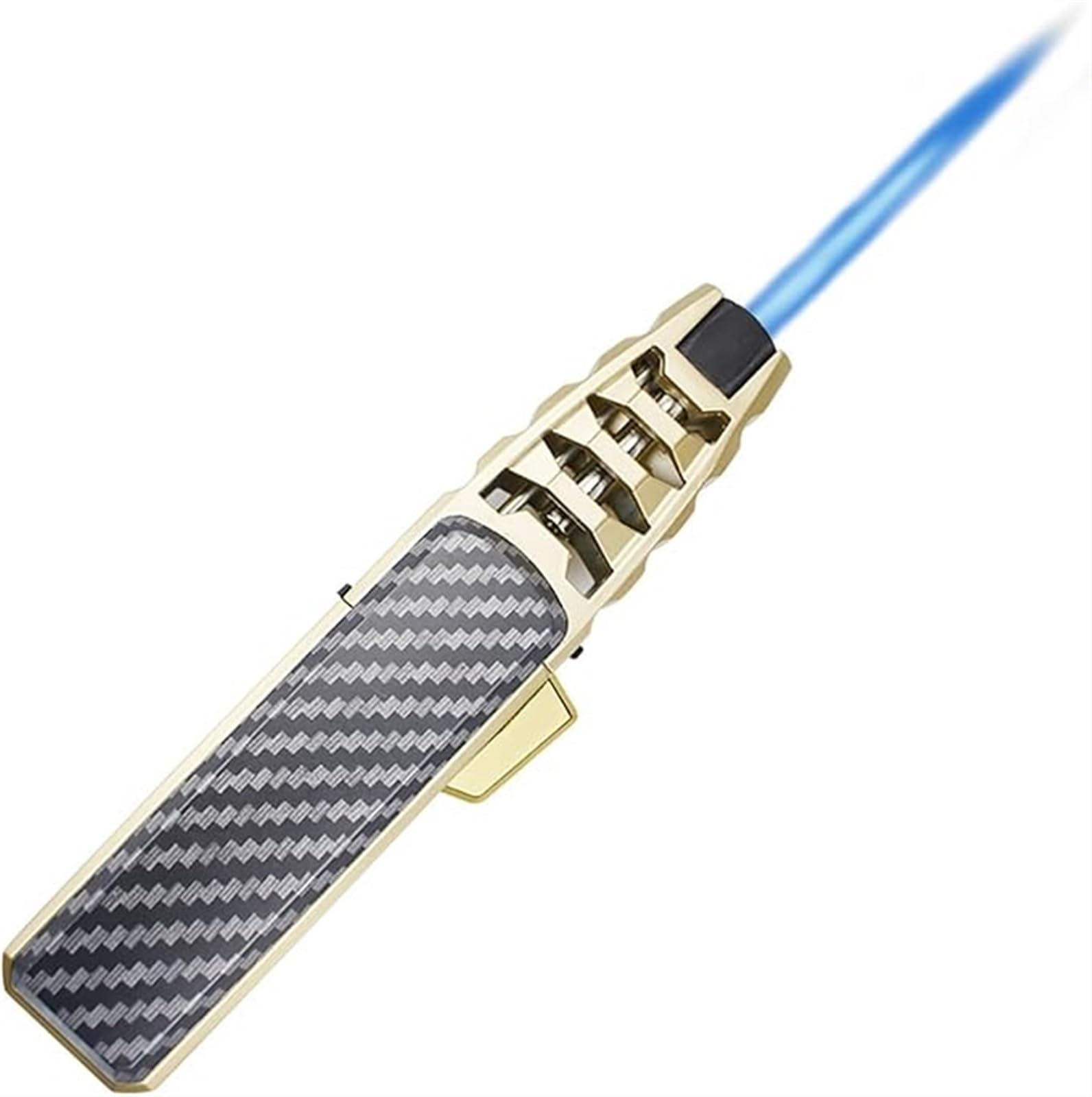 Encendedor de butano que no se apaga con el viento: llama azul ajustable para tu barbacoa