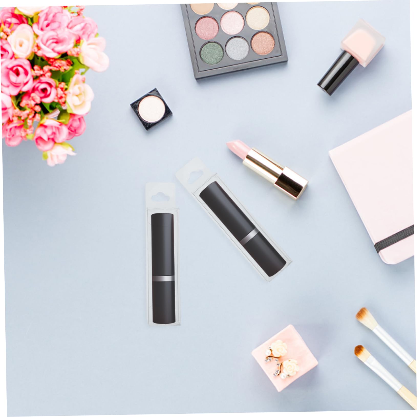 FRCOLOR Leere Kosmetikbox – 2 Probengläser Mit Pinsel Für DIY Cremes & Lippenpflege