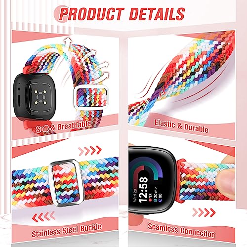 SHIJZWD 2Packs Elastic Braided Straps Compatible with Fitbit Versa 4/3 - Image 3