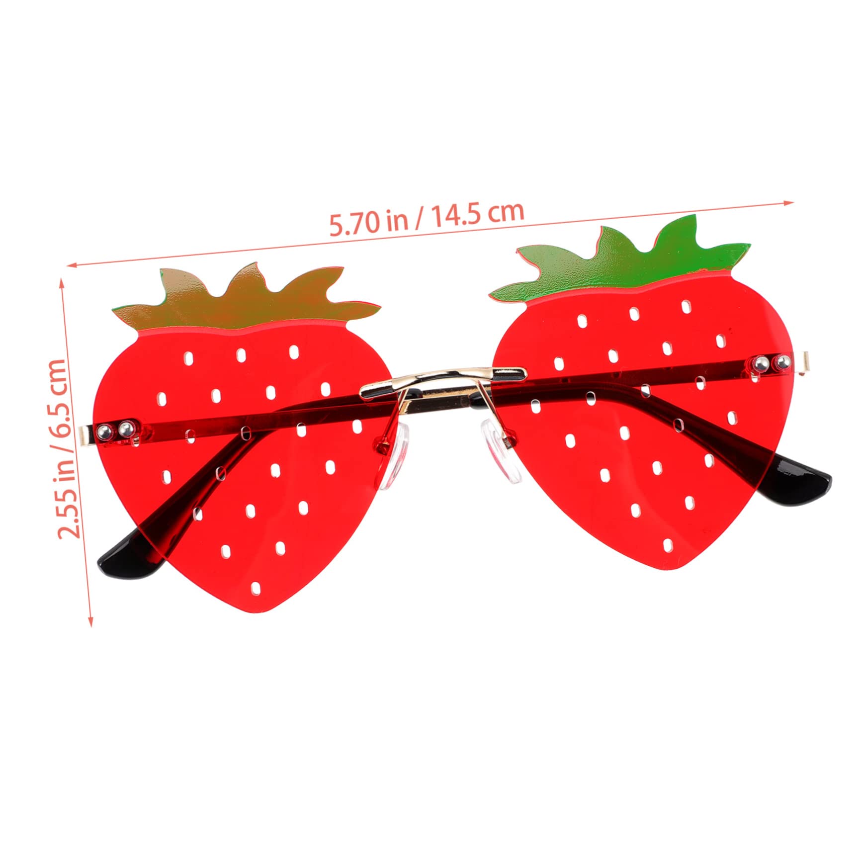 Homoyoyo Strawberry Shaped Sunglasses Frameless Glasses Cool Party Accessories for Boys and Girls Trendy Birthday Party Glasses