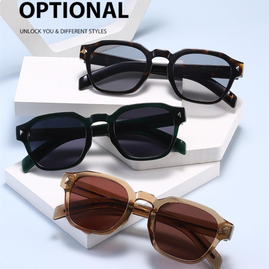 Occhiali da sole quadrati alla moda per uomo e donna stile retrò chic eleganti con protezione UV400 vintage classici personalizzati.