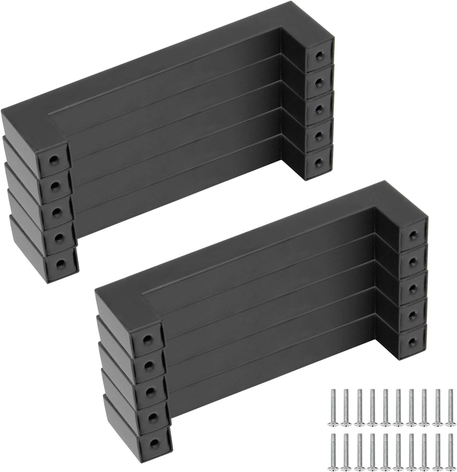 Yorbay Stainless Steel Furniture Handles 128 mm Reusable Black Tube Diameter 15 x 15 mm Pack of 10