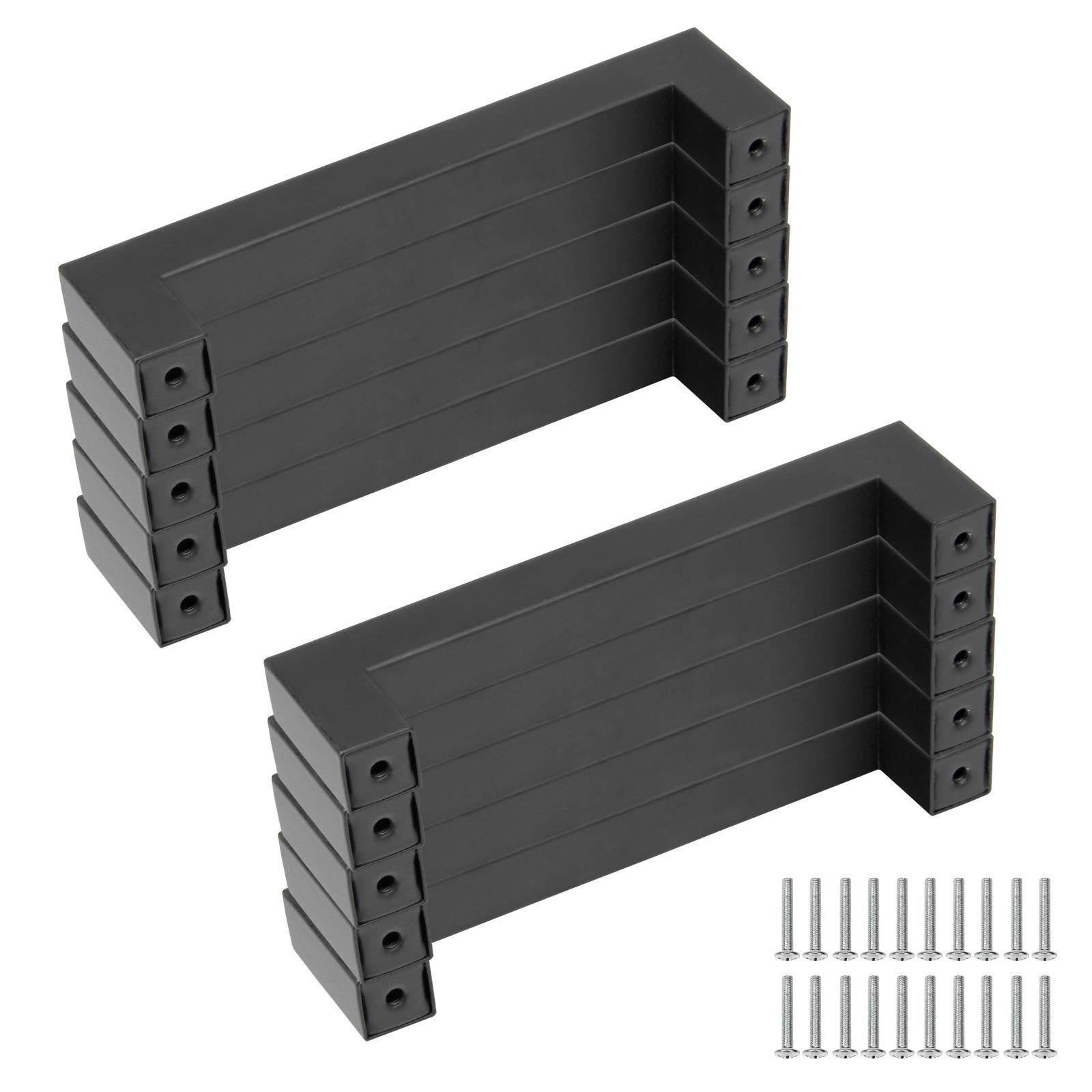 Yorbay Stainless Steel Furniture Handles 128 mm Reusable Black Tube Diameter 15 x 15 mm Pack of 10