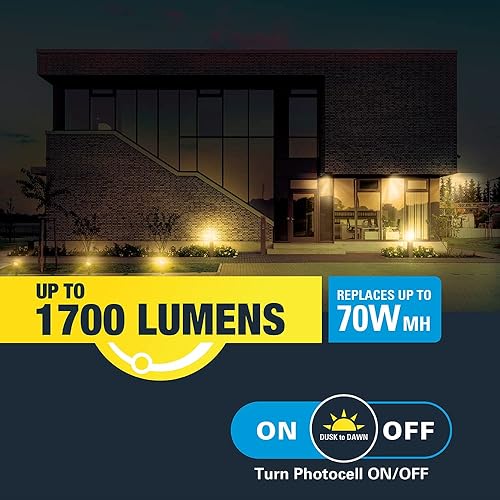 Miniatura 6 de HALO Serie GFLS, 12 vatios, bronce, reflector LED integrado para exteriores, del atardecer al amanecer, 2000 lúmenes máximos