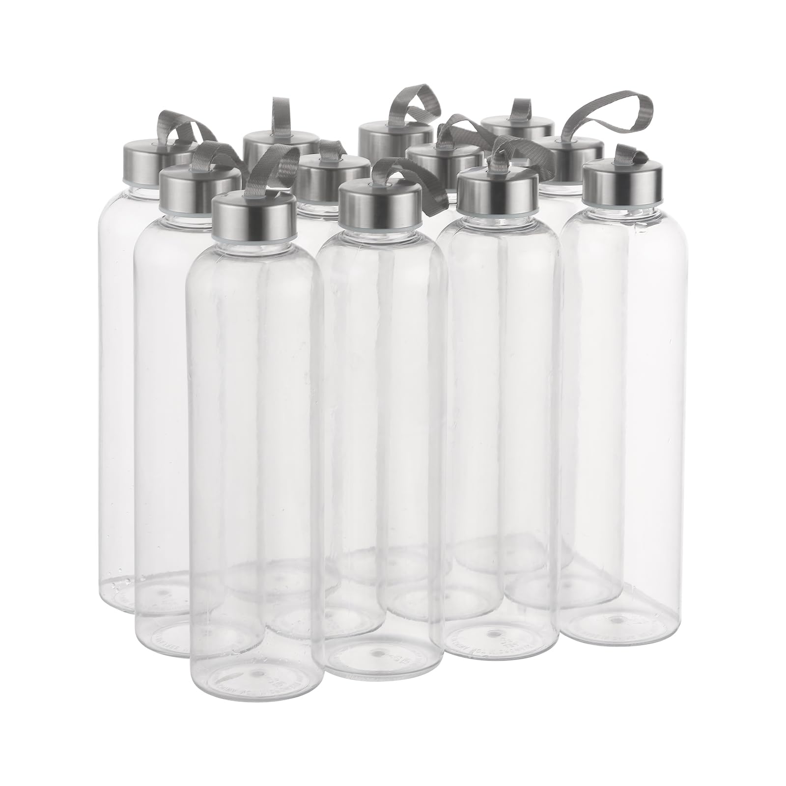 novelinks 27 OZ Plastic Water Bottles Reusable Water Bottles with Airtight Juice Bottle with Stainless Steel Lids for Eco-Friendly Travel Drinks and