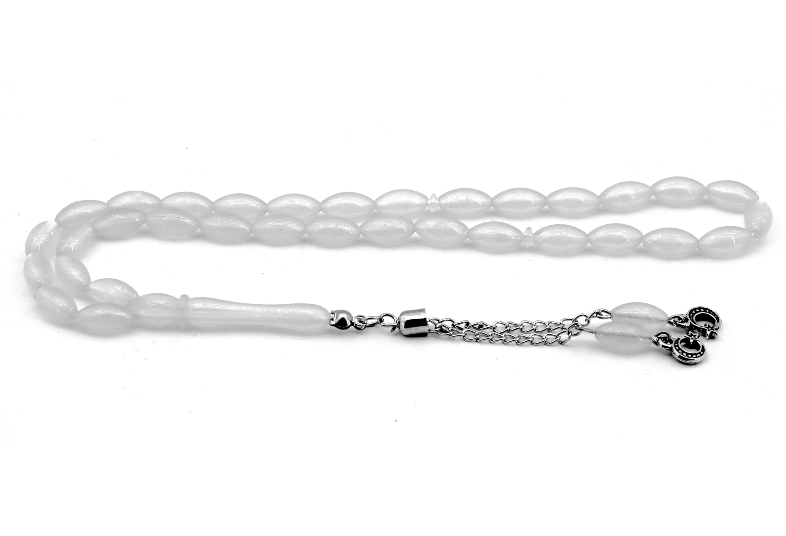 6-10 Mm Chameleon Phosphor Barley Cut Cat's Eye Powder Amber Men's Rosary Glowing In The Dark Wrist Size +GIFT BEADS