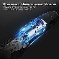 Vista 3 de Cuchillo de filete eléctrico KastKing Speed Demon Pro de iones de litio - Cuchillo de pesca recargable inalámbrico con 4 cuchillas, motor de alto