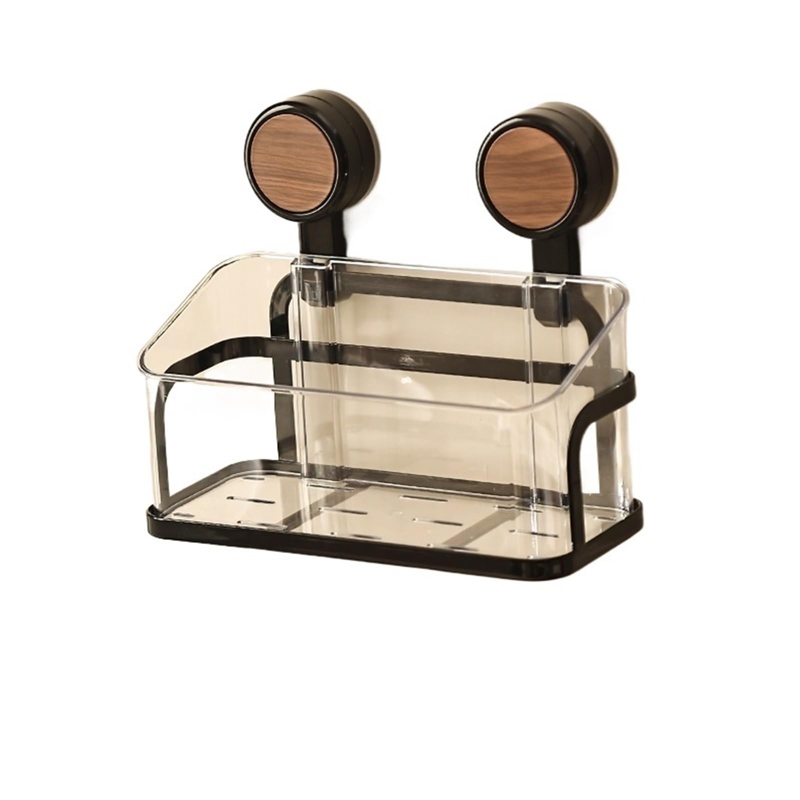 Pasamanos con Ventosa en Nogal para Lavabo de baño Antiguo, Barra de Agarre para baño con perforación Gratuita (5 Unidades)