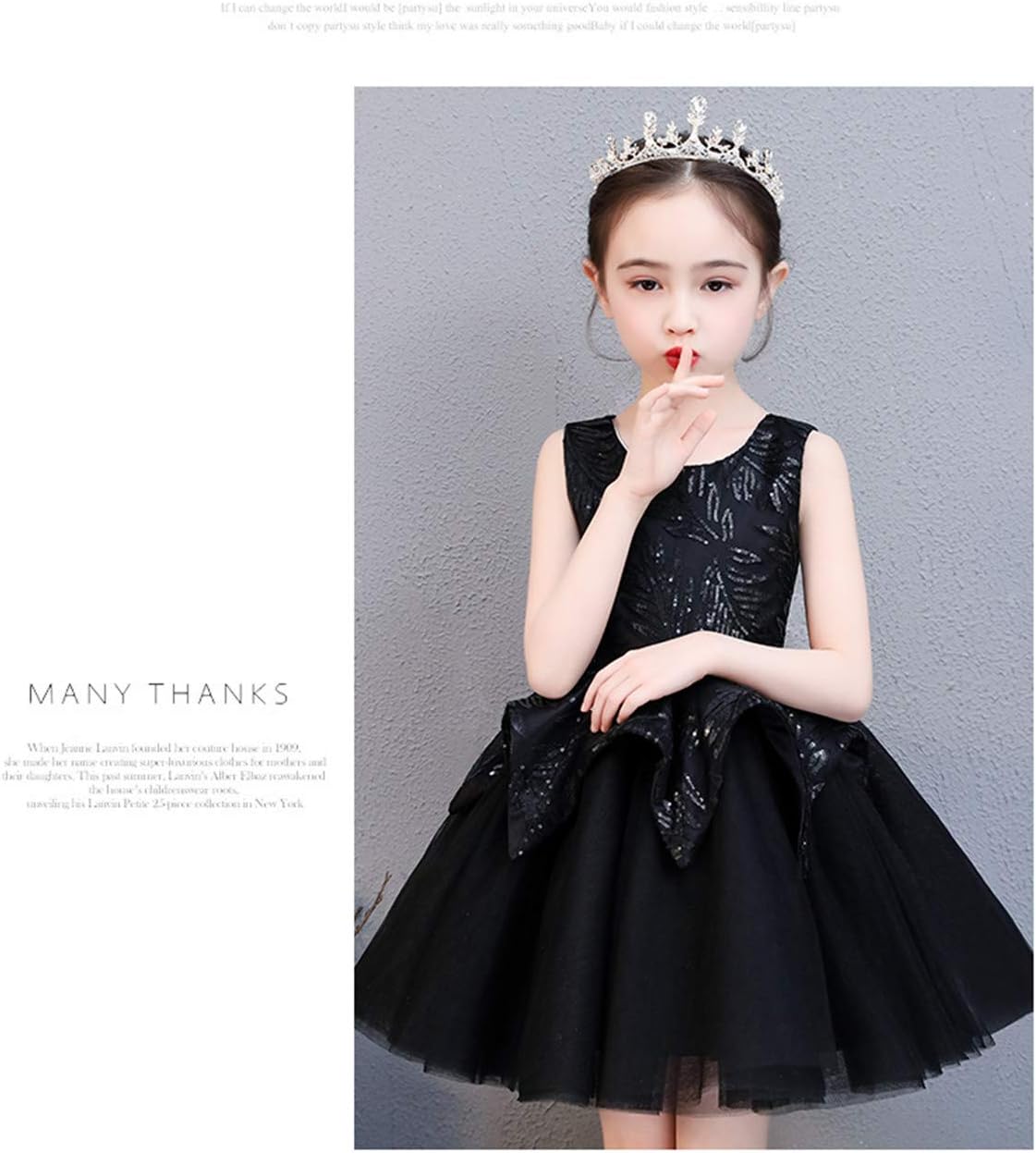 CHANMI Black Princess Dress Little Girl Child Evening Dress