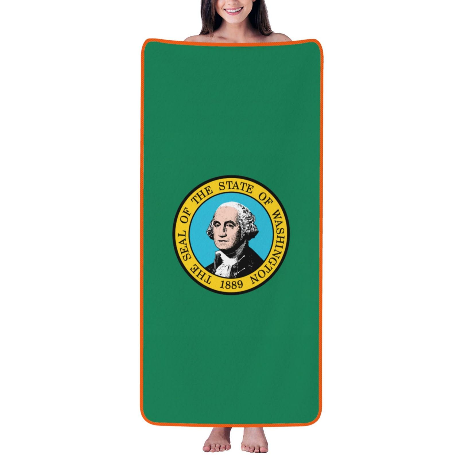 pojknbv Washington Flag Print Comfortable Coral Velvet Bath Towel Home Bathroom Hotel Spa Beach Travel Holidays