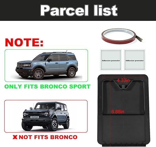 Miniatura 4 de Caja oculta con tapa para reposabrazos para Ford Bronco Sport 2021-2024, organizador de consola central, compartimento secreto, accesorios interiores