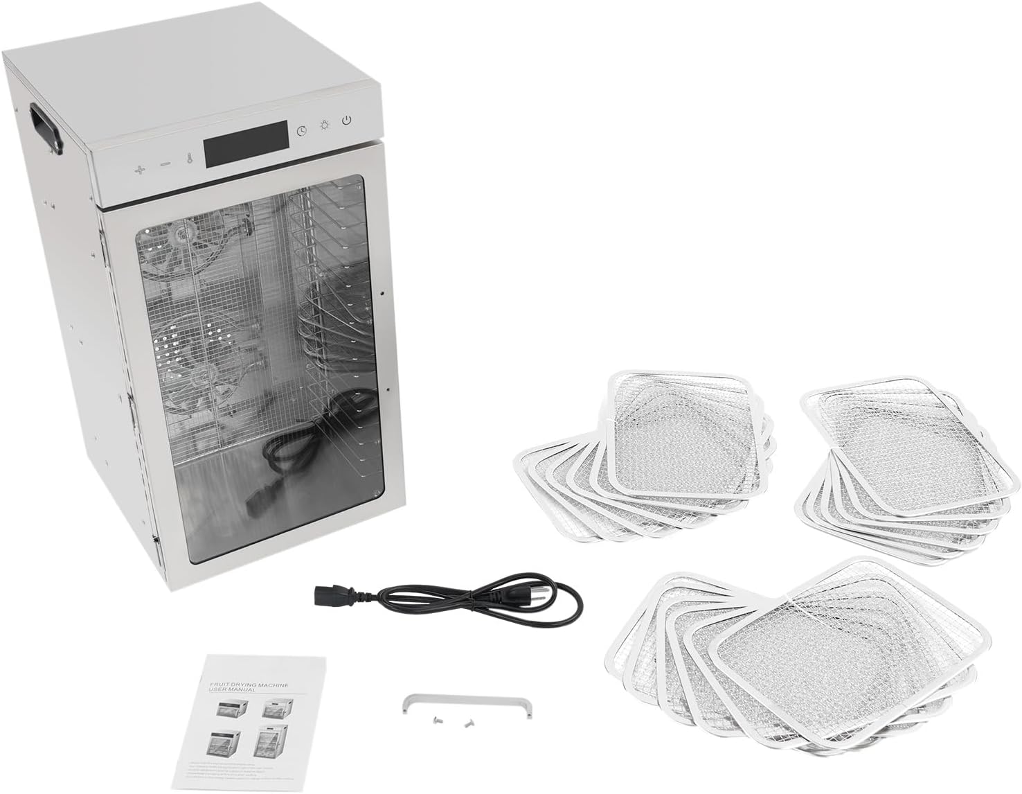 18-Layer Food Dehydrator Machine, Stainless Steel Fruit Dryer, Fruit Dryer Machine Adjustable Temperature 86-194℉, Food Dehydrator with 18 Trays for Drying Fruits, Vegetables, Meat