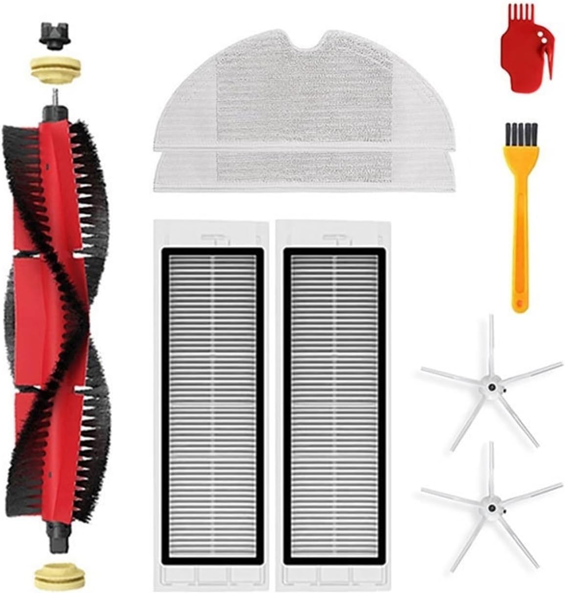 Vacuum Cleaner Accessories.Mop Cloth.HEPA Filter.Main Brush.Side Brushes.Dishcloth.Vacuum Cleaner Parts Kit.Compatible for Xiaomi Mi 1 1s.Compatible for Roborock S50 S51 S55 S60 S6 Pure S5Max (Color