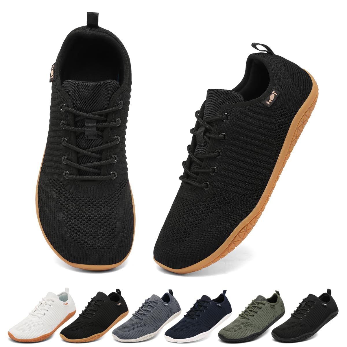 Geweo Barfuss Schuhe Damen Herren Barfußschuhe Laufschuhe Barfuß Sneaker Breite Zehenbox Zero-Drop Sohle Leicht Atmungsaktiv rutschfest Gr.37-47