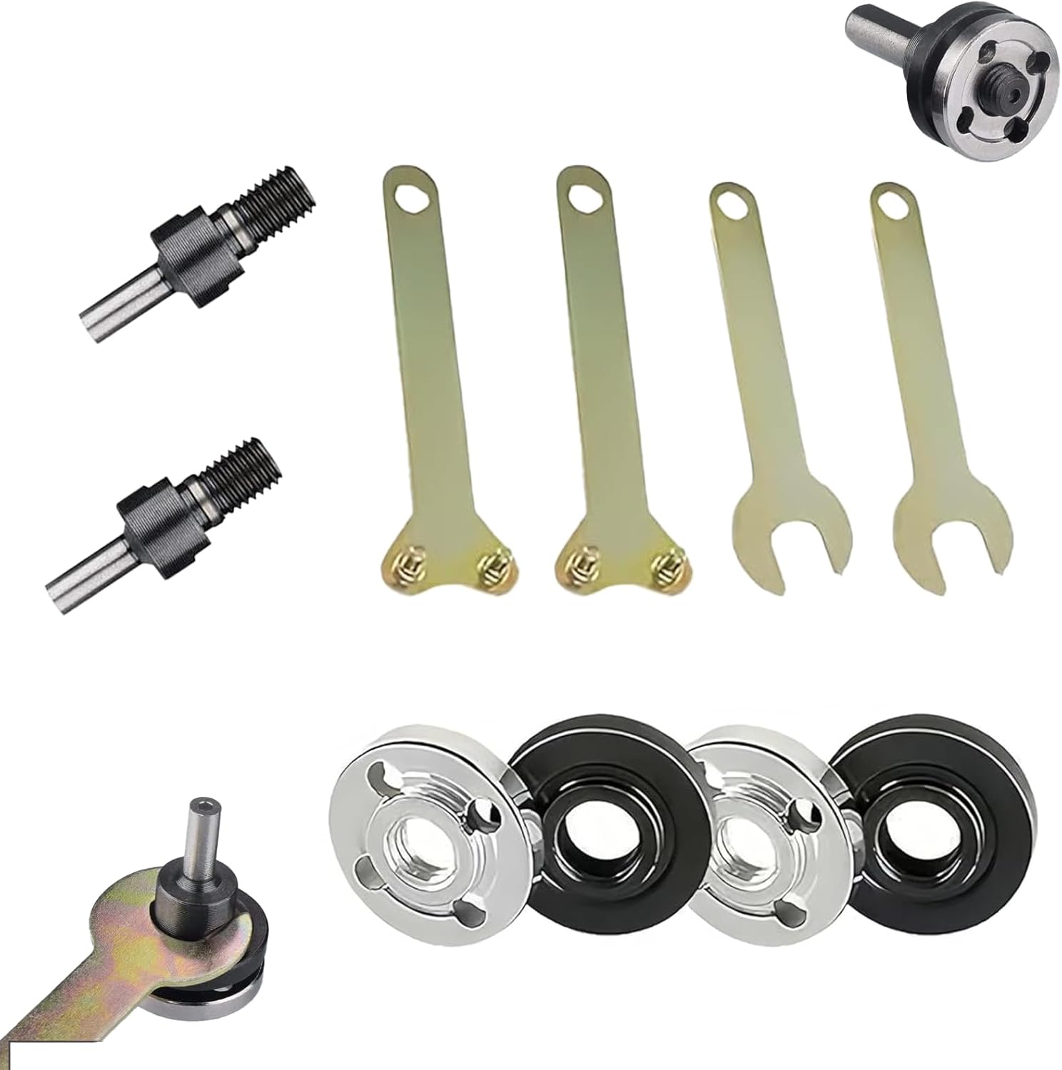 Conversion Angle Grinding Adapter Connecting Rod Kit, Electric Drill Conversion Angle Grinder Accessories with Replacement Grinder Flange Nuts and Spanner Wrench Conversion Tool