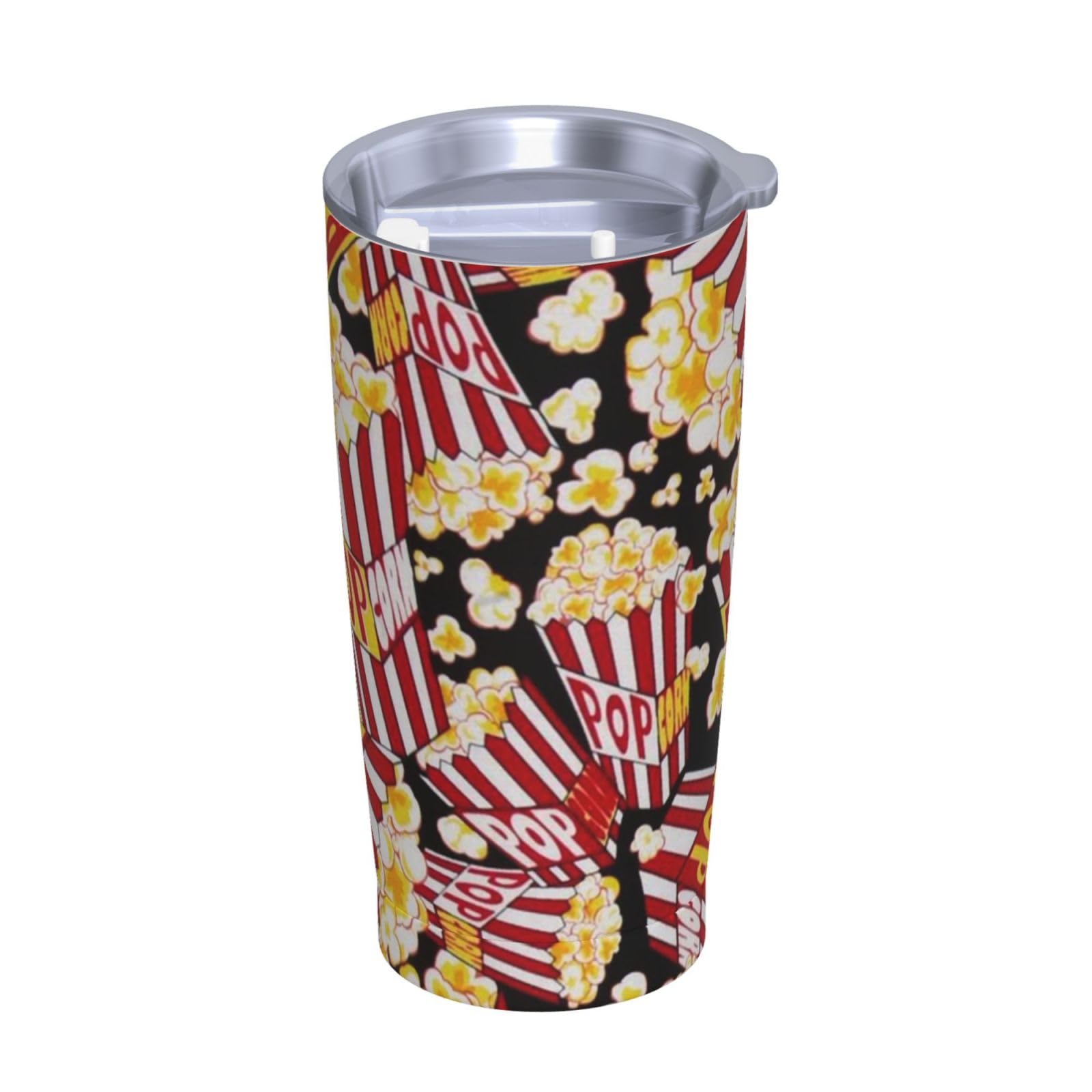 Bedruckter Edelstahlbecher mit Popcorn-Aufdruck, Auto-Becher, tragbarer Thermobecher