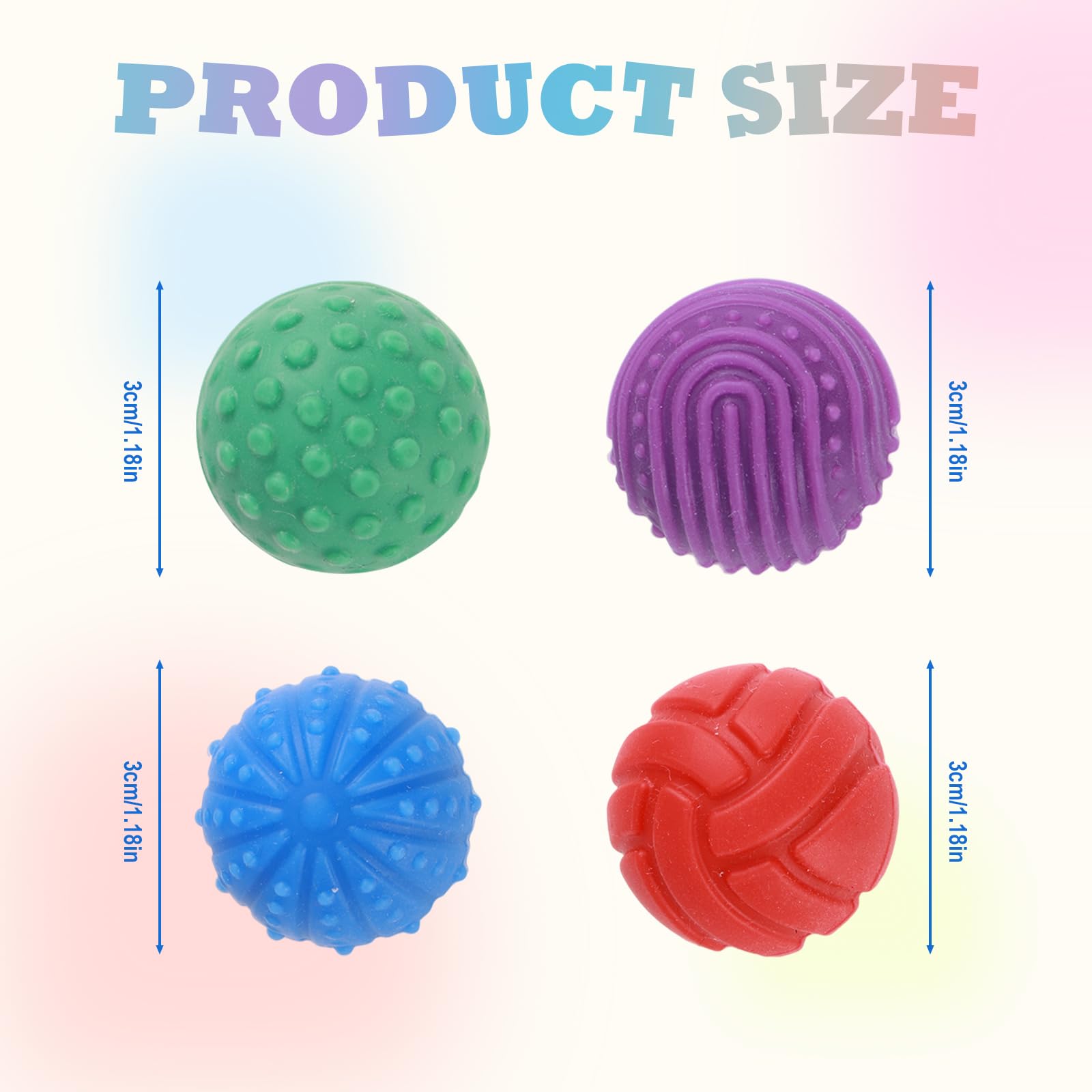 Tinoaly 4pcs Magnetic Texture Ball Toy, Silicone Magnetic Fidget Balls for Relaxation Focus Tools Soft Silicone Texture Fidget Ball for Adults Kids Travel Gifts (4 Styles) - Image 2