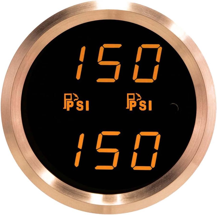 Dual-Display Gauge: Dual 150 PSI Fuel Pressure (red/Silver)