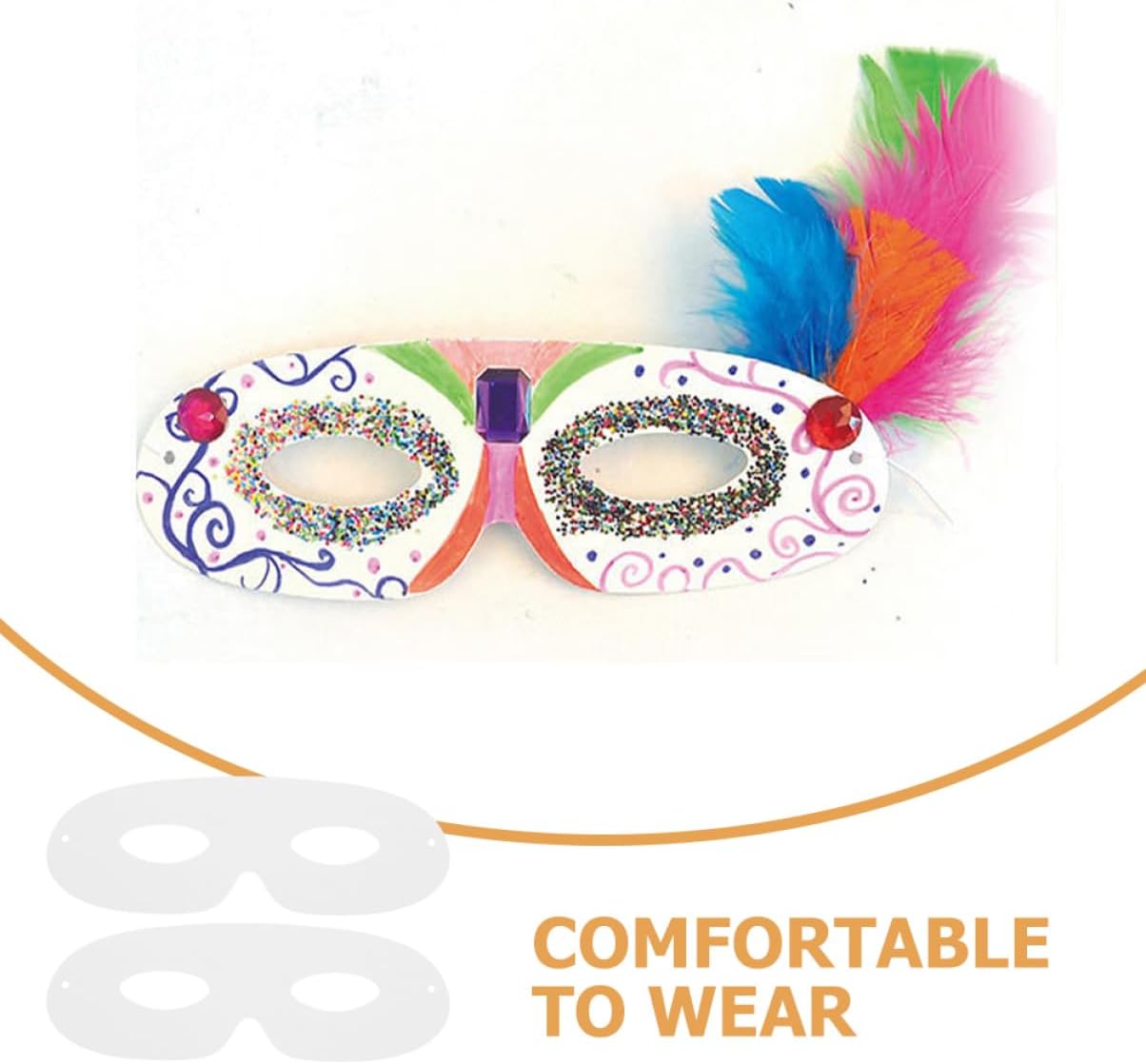 80pcs Blank Paper Masks for Kids and Adults, Paintable White Paper