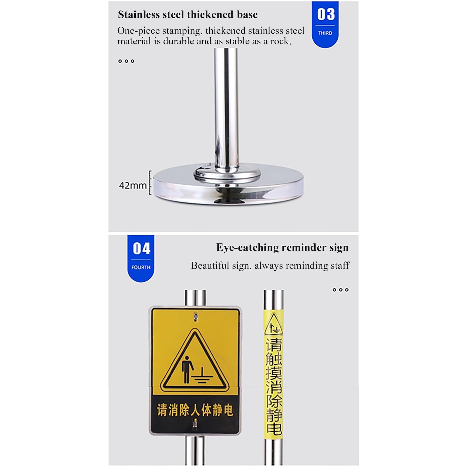 Bola de descarga estática industrial con alarma de sonido y luz, eliminador rápido de electricidad estática para uso en oficina y hotel