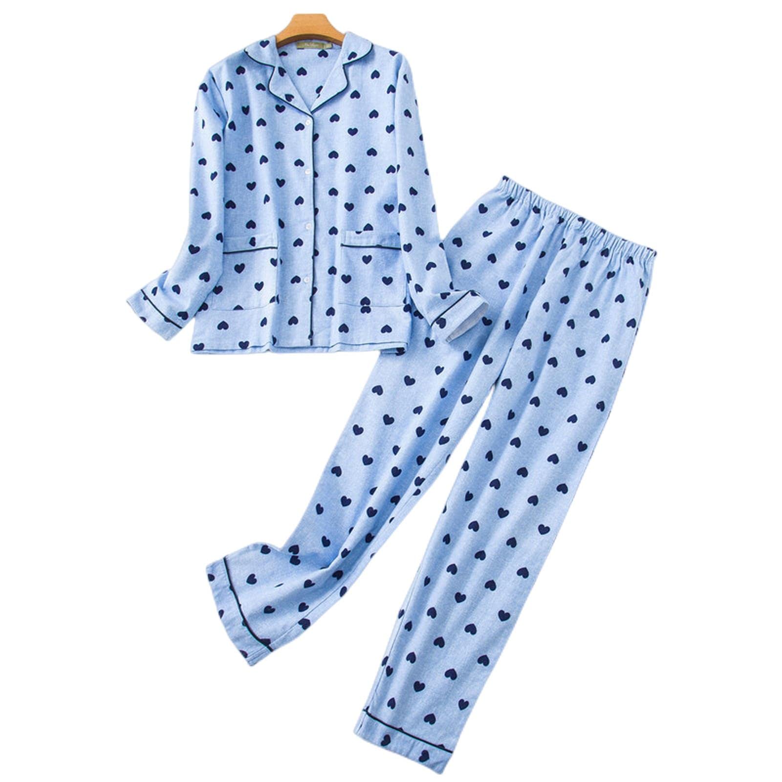 MOGSA Pijamas para mujer, tallas grandes, ropa de franela de algodón para mujer, traje de otoño y primavera, estampado a cuadros, tops para dormir