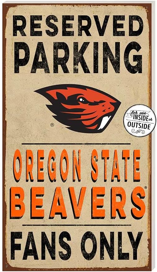 KH Sports Fan Oregon State Beavers 11"x20" Indoor Outdoor Reserved Parking Sign, One Size, Multi