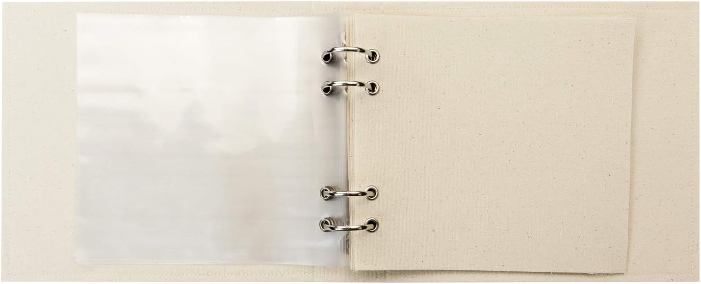 Prima Marketing Mixed Media Book 9"X7.5"X2"-(5) Canvas Pages & (5) Plastic Sleeves