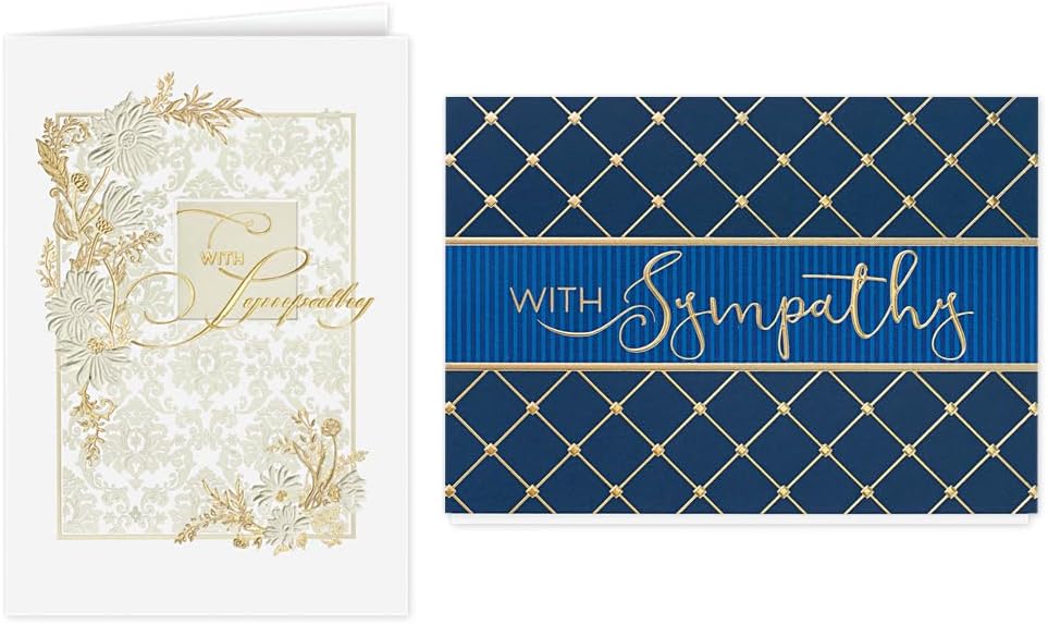 The Gallery Collection - Sympathy Cards Assortment Box (35 Cards), Foil & Embossing (Sympathy Formal)